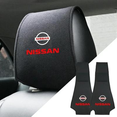 2025 For Nissan Car Logo Seat Backrest Headrest Cover Pillow Towel For Nissan X-trail Qashqai Note Juke Sentra Patrol Navara Mic