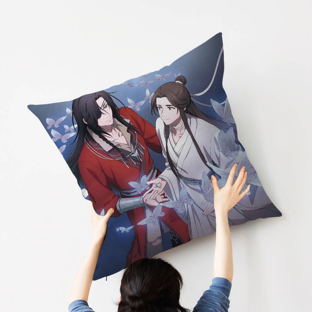1pc Heavenly Officials Blessing Animation Cushion Cover Car Throw Pillow Case For Sofa Car Christmas Gift 40x40cm 45x45cm