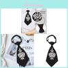 Ladies Short Sparkling Crystal Bowtie With Floral Pattern For Casual Office Wear