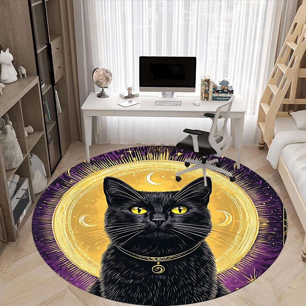 1pc Witchcraft Moonlight Office Round Area Rug, Under Office Chairs Bedroom Living Room Home Decor, Room Deco, Available in Various Sizes