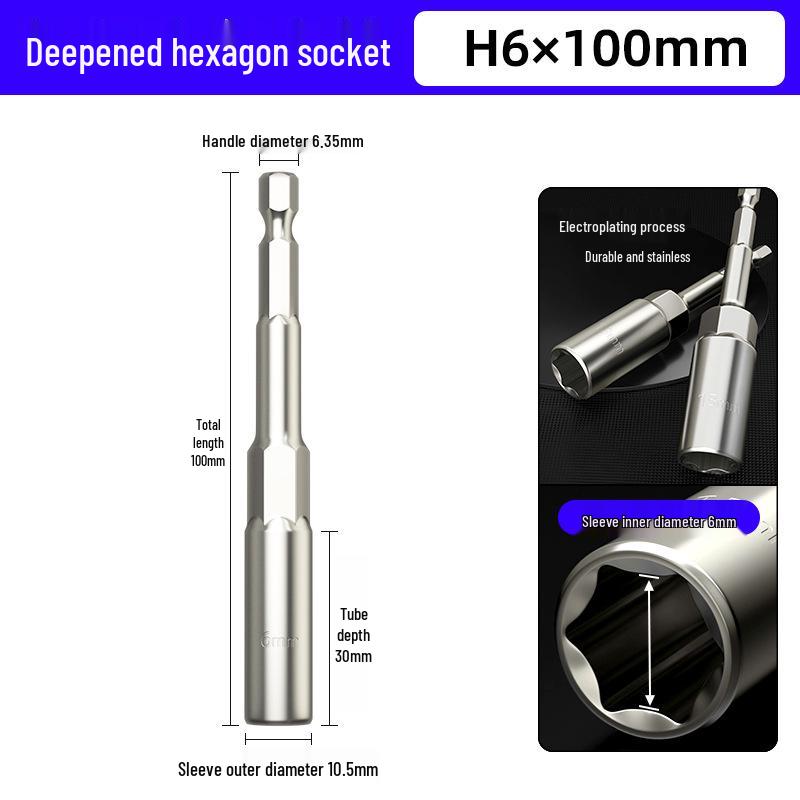 10mm Deep Socket Hex Shank Bit for Electric Drill/Screwdriver & Air Impact Wrench