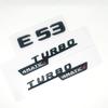 3D ABS Chrome Car Letters Logo E53 Fender TURBO 4MATIC Emblem Badge Rear Star AMG Sticker For Mercedes Benz AMG E53 W213 W212