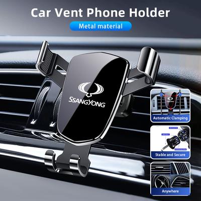 Car Accessories Gravity Phone Holder GPS Mount Mobile Support Bracket  For SangYong Actyon Korando Rexton Kyron Rodius Tivoli Mu