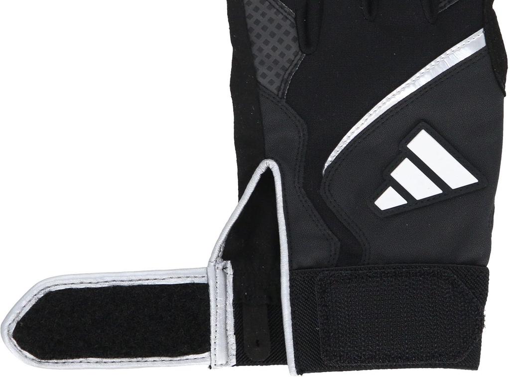adidas Baseball Batting Size 23 Size LBG854 Gloves, Warm, Black/Silver (1913), L,