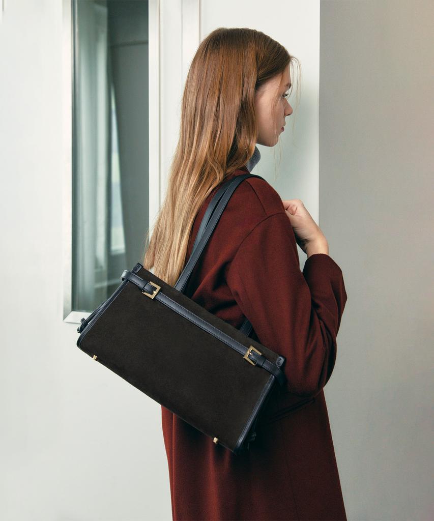 Clave Sunny Suede Dark Brown Tote Bag