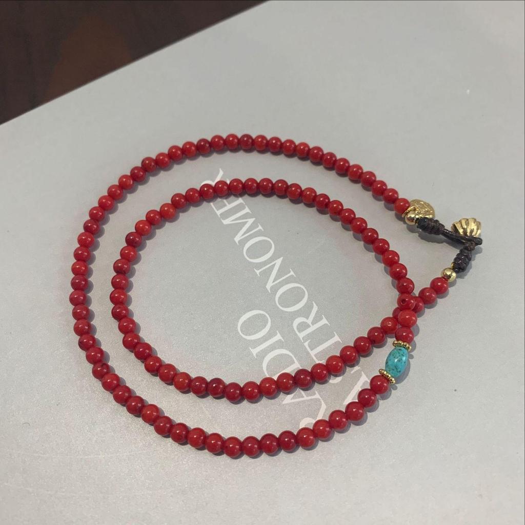 Colier cu mărgele de turcoaz Yuan You de înaltă calitate: Lanț de claviculă pentru femei, care nu se decolorează, cu temperament-personalitate