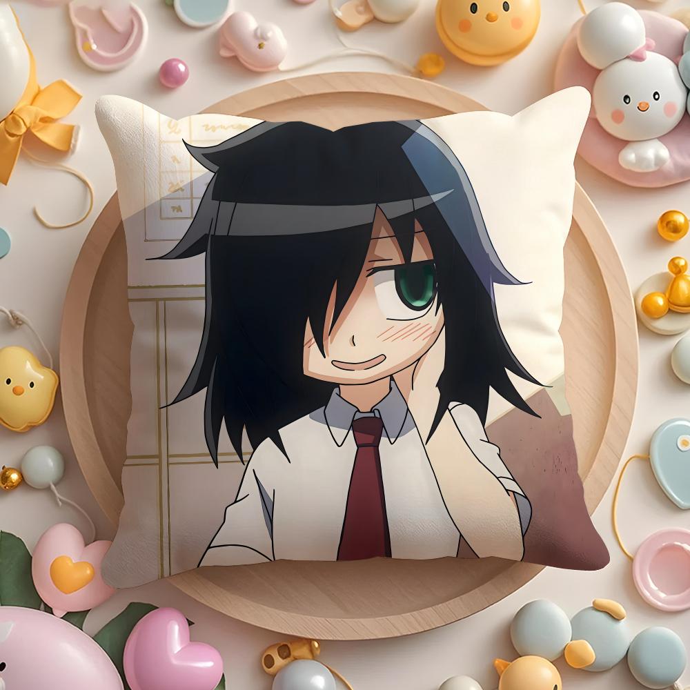 Anime T-Tomoko K-Kuroki Cushion Cover Home & Car Multi-Scene Pillow Cover - Reversible, Soft & Durable for Daily Use
