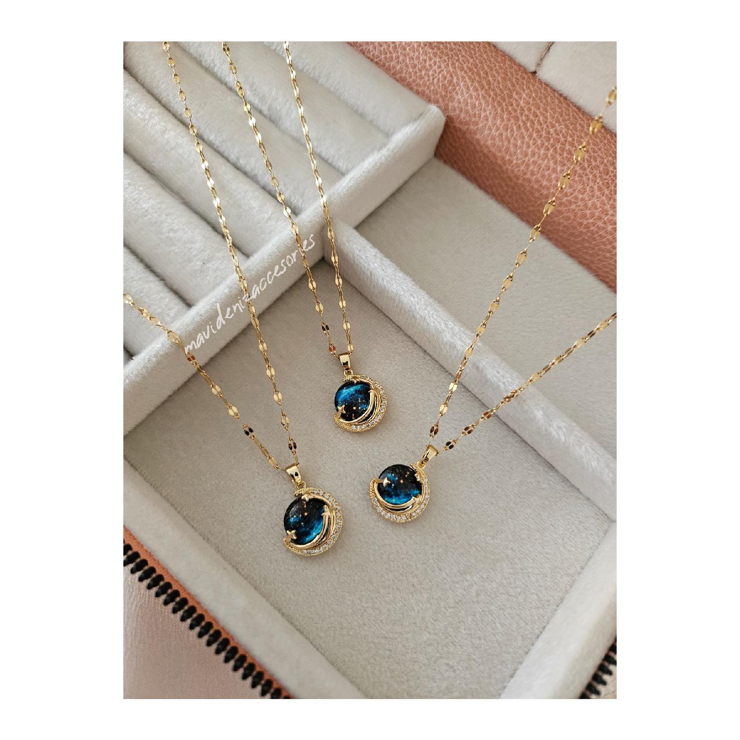 

Стальное ожерелье Небесное ожерелье Стальное золотое Небесное ожерелье 45 cm золотой