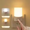 Cute Mini LED Night Lamp Kids Night Light Push Button Switch Bedside Soft Baby Night Lamp Wall Socket Lamp EUPlug Led Lights for Room