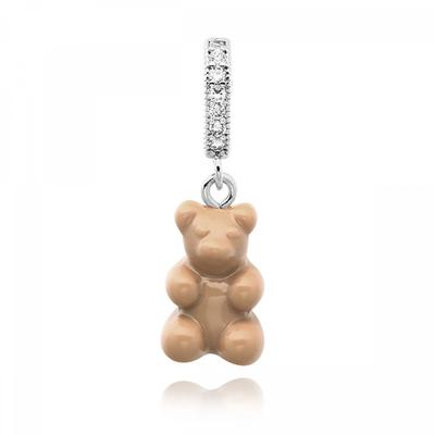         Nostalgia Bear Salt Caramel Pave Connector Silver                            