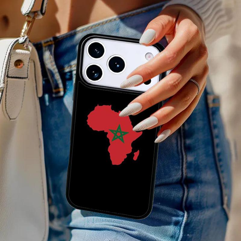Morocco Map Flag Phone Case For iPhone 17 Air 14 15 13 12 Max Cover For Apple 16e 11 Pro Max Plus Coque
