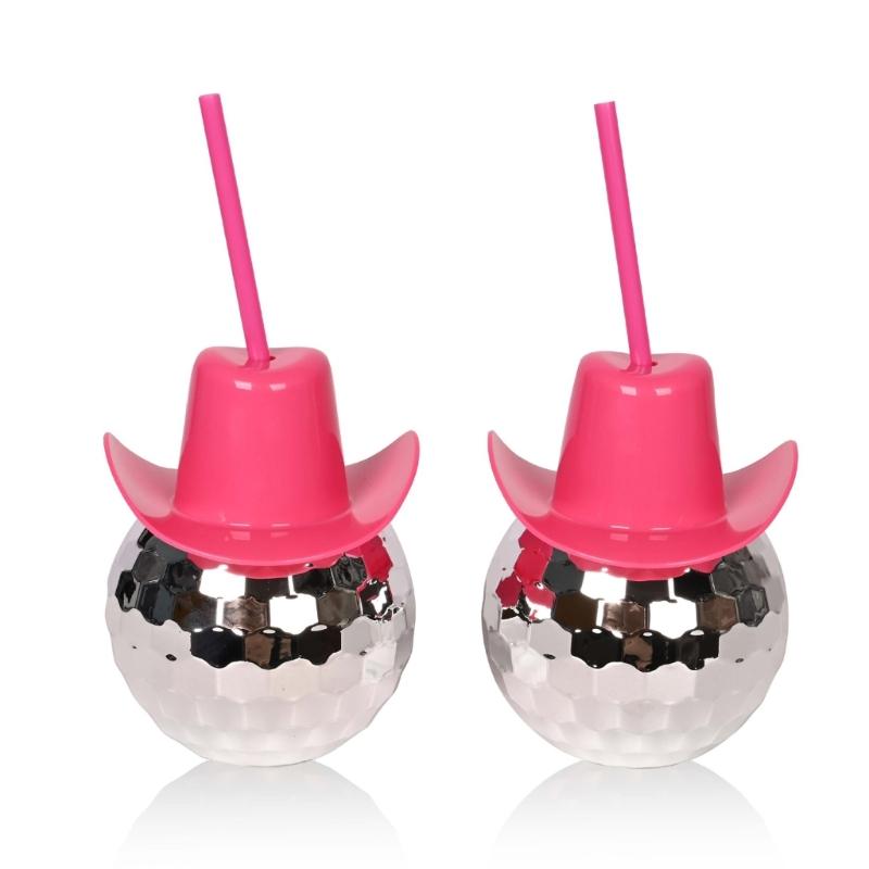 Mirror Discos Balls Cups Cocktails Cup with Straw Discos Party Supplies Wine Cocktails Glass Drinking Syrups Teas Bottle