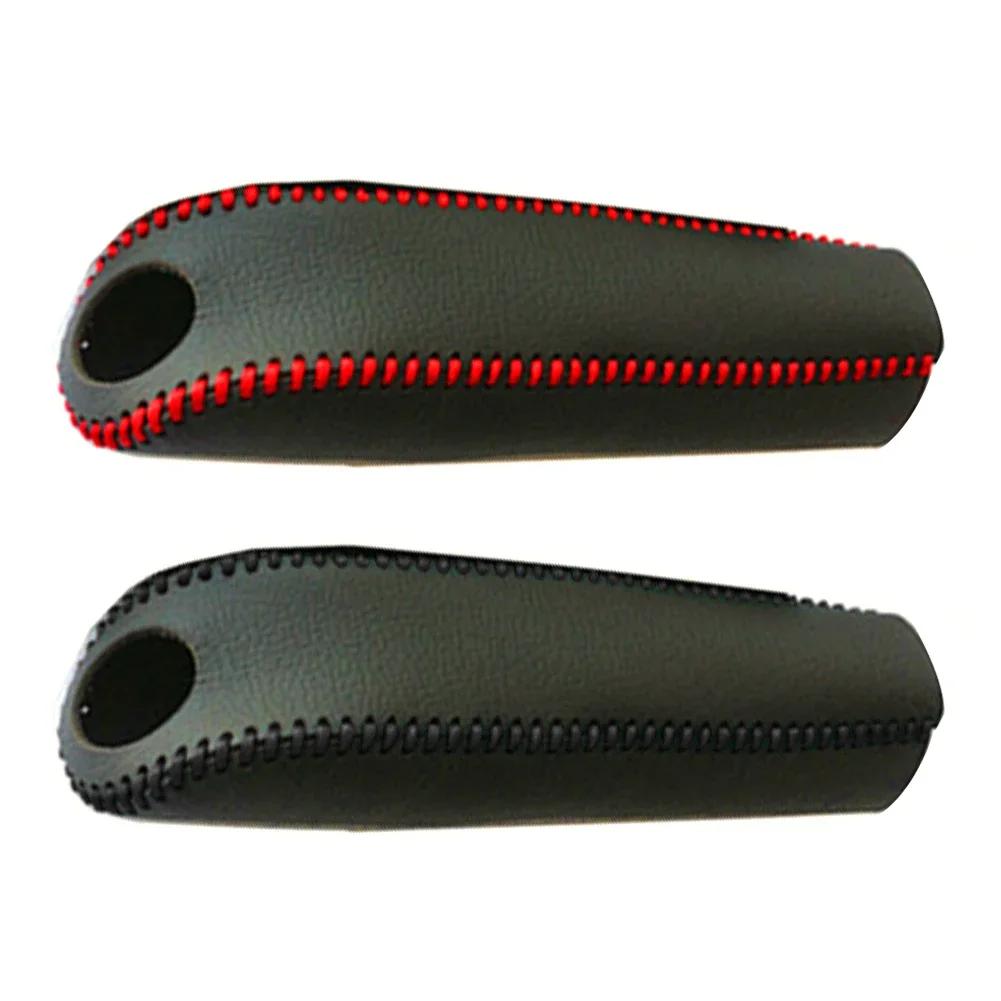 Leather Gears Handbrake Cover Auto Interior Accessories for Kia K2 2011 2012 2013 2014 2015 2016 Handle Sleeve Car Accessories