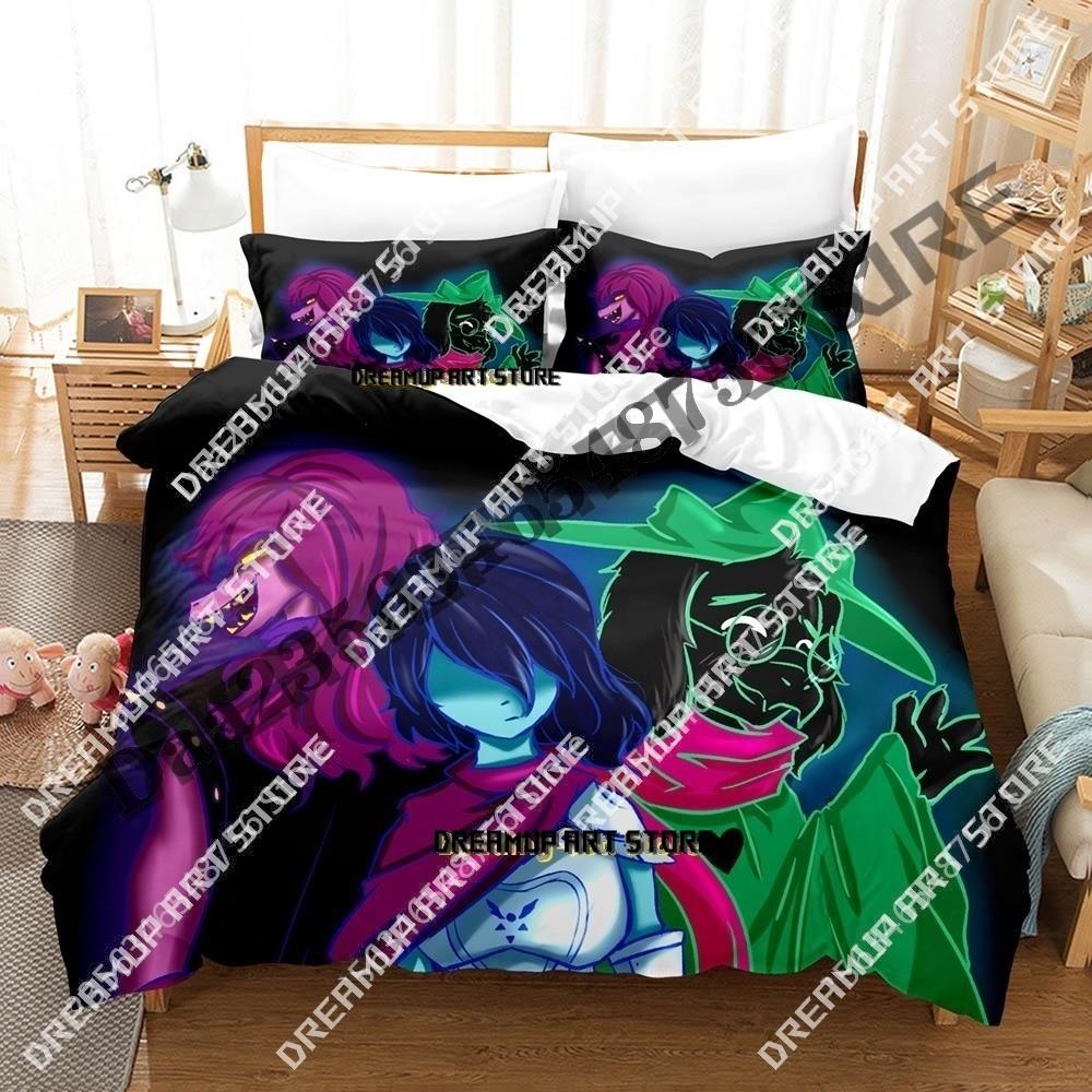 3D Print Deltarune 2 Bedding Set Single Twin Full Queen King Size Bed Set Adult Kid Bedroom Duvetcover Sets Game Bed Sheet