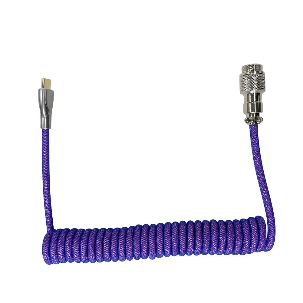 Type C USB Cable Mechanical Keyboard USB Wire for Mechanical Keyboard Aviator Connector Spiral Paracord