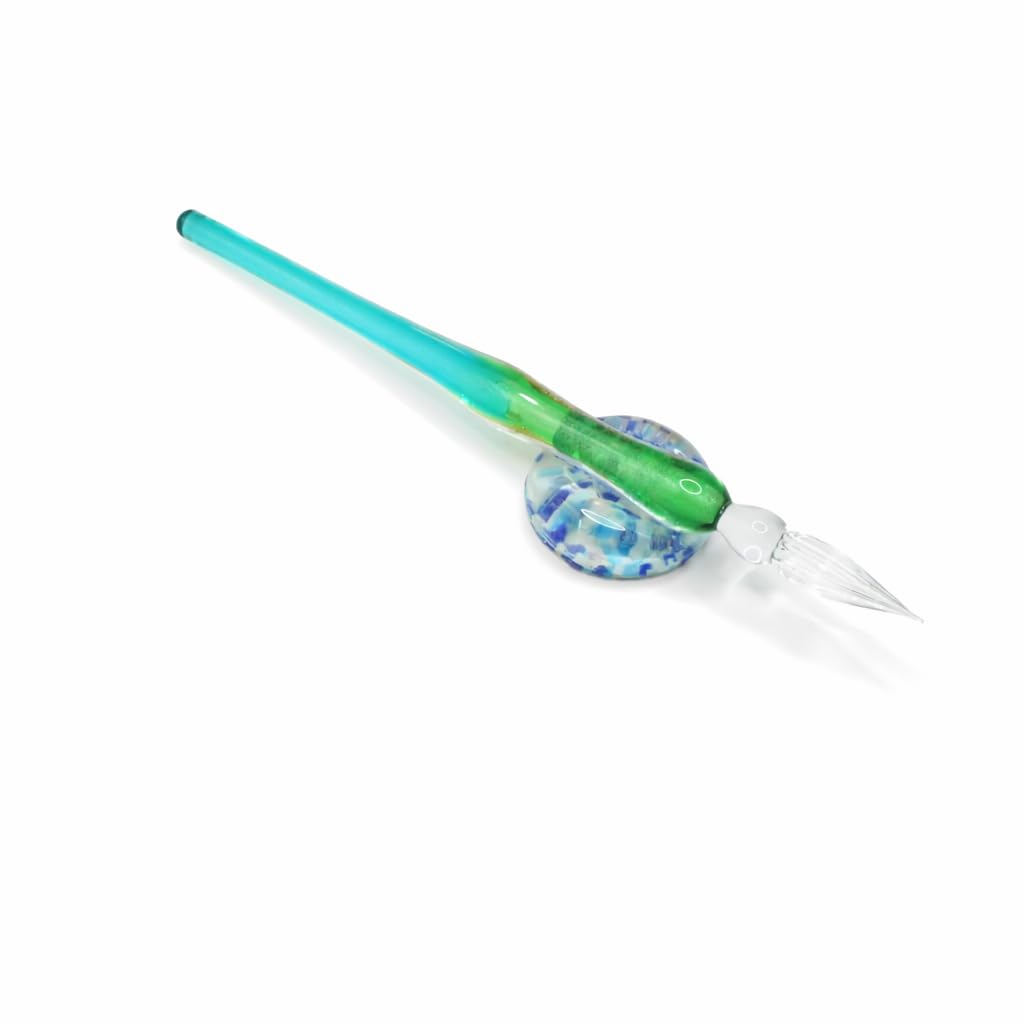 Glass Pen Pen Holder Ink Bottle Set "Star Fantasy" & (Blue & Green)
