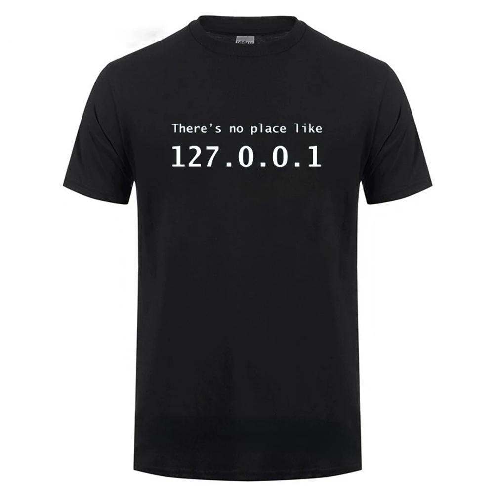 

Мужская футболка «Программист Geek», забавные топы с IP-адресом, нет места лучше 127.0.0.1, компьютерная комедия, футболка бойфренда на день рождения S