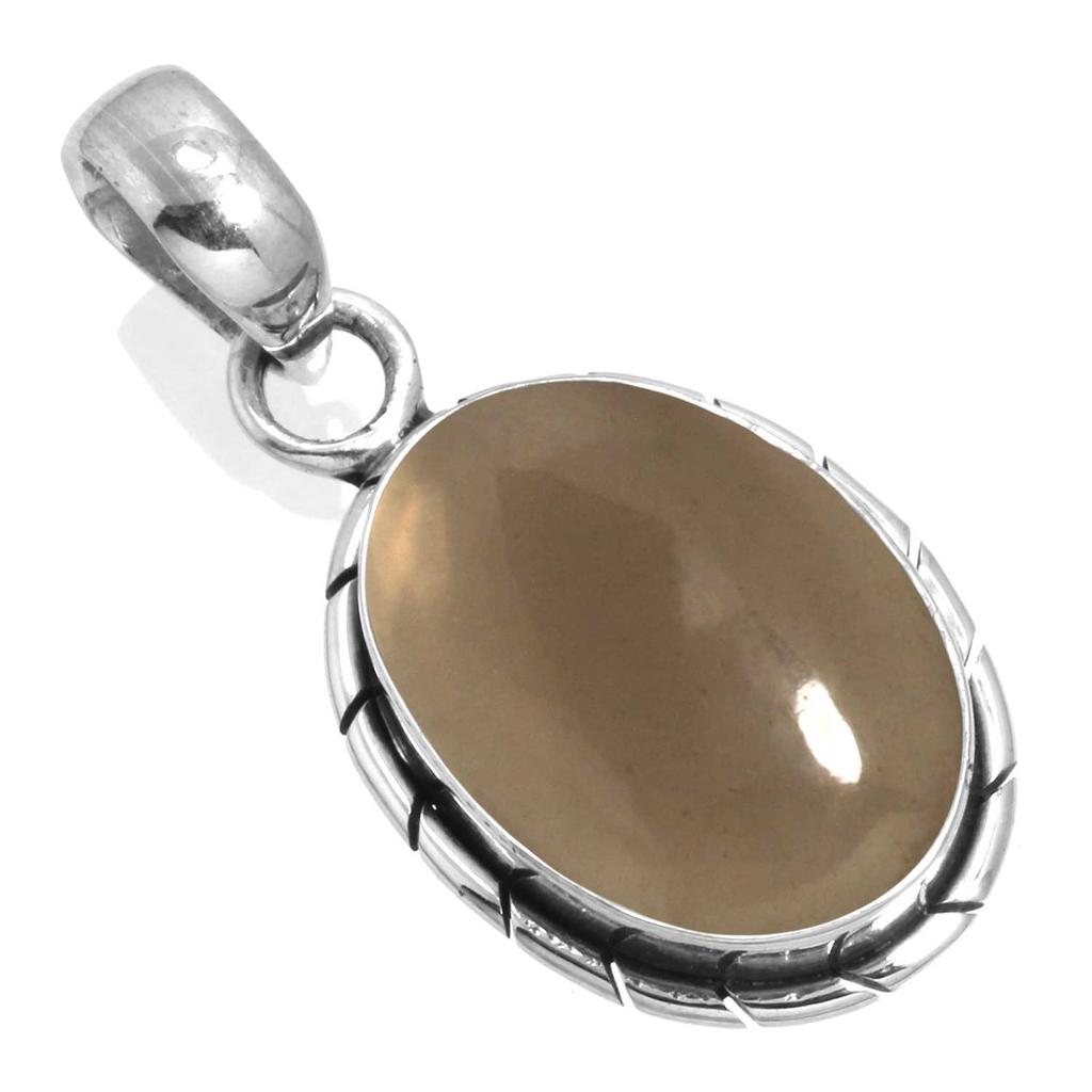 925 Sterlingsilber Anhänger Damen Edelstein Handgefertigter Schmuck Valentinstagsgeschenk Malachit Mondstein Rosenquarz Roter Stein Rauchtopas Tigerauge