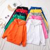 2-12 Years Kids Solid Color Hooded Zipper Coat Long Sleeve Outwear