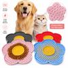 Food Grade Silicone Dog Licking Mat Cat Slow Feeder Pad Flower Shape Pet Bath Peanut Butter Lick Plate with Suction Cup