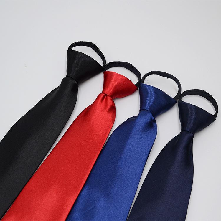 Children's Solid Color 7cm Zipper Tie for School Performance