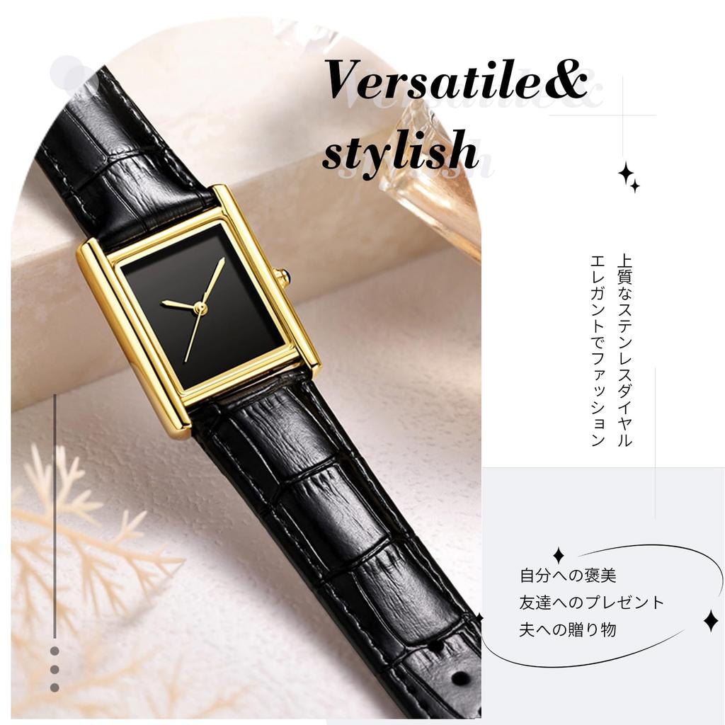 RORIOS Couple's Watches, Popular Men's Lightweight Quartz Roman Analog Square Wristwatch with Leather Band, Simple and Stylish, Perfect for Casual,