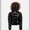 Womens Winter Puffer Jacket With Faux Fur Collar Hooded Short Down Alternative Coat Loose Fit Street Style