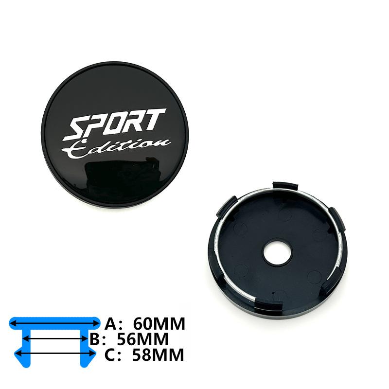 Sport Edition Modified Wheel Center Hub Cap, 60mm Outer 56mm Inner Diameter Wheel Center Decorative Cover Auto Exterior Accessories