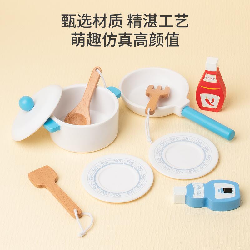 Baby Play Home Toys Wooden Kitchen Gas Stove Sink Simulation Cooking Kitchenware Kitchen Toys