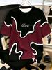 European and American men's summer spliced striped letter print soft and breathable round neck T-shirt outdoor casual top