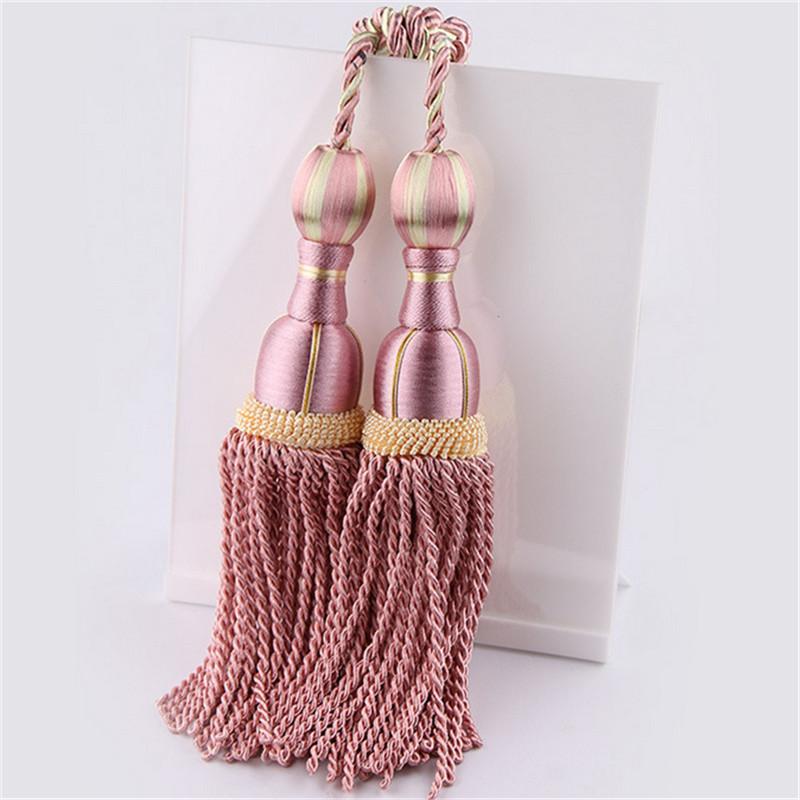1 Pair Window Curtain Accessories Crystal Hanging Balls Tassel Hand Knitting