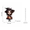 Halloween Acrylic Cute Witch Pendant Flat Ornament for Backpack Purse Keychain