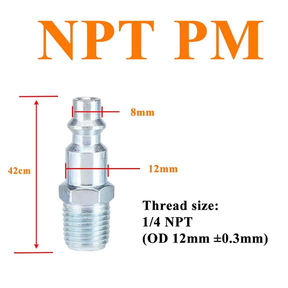 1 Pezzo Connettore Rapido NPT 1/4 Tipo USA Connettore per Tubo in Metallo PM SM PF SF Connettore per Raccordi Pneumatici