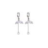 Cool blue crystal fishtail pearl ear clips, high-end earrings, atmospheric tassel earrings, stud earrings, ear buckles.