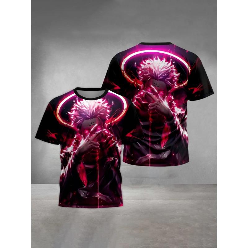 Summer Round Neck 3D Jujutsu Kaisen Satoru Gojo Printed Top Fashionable Casual Short Sleeved Children's Boy T-shirts