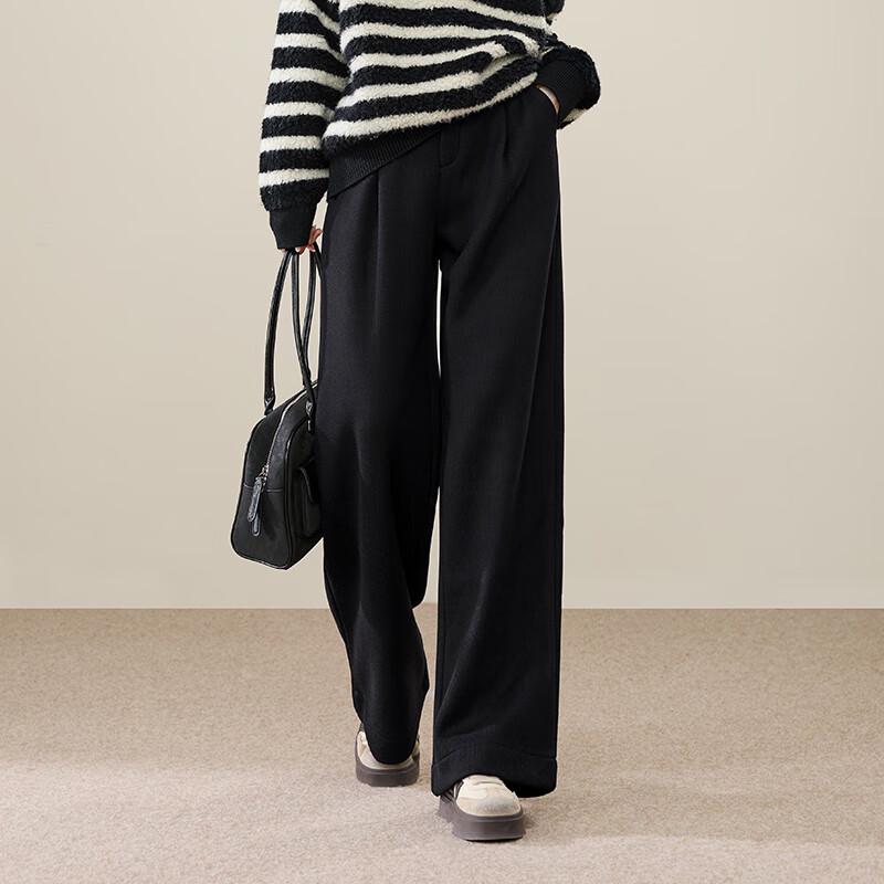 ESE-Y Women s Thickened Faux Cashmere High-Waist Straight-Leg Pants 29