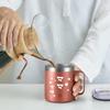 Livole Rose Gold Perfect for or Stainless Steel Vacuum Insulated Coffee Cup with Insulated for and Includes a Perfect for or "I'm Mom" Mug, 350ml,