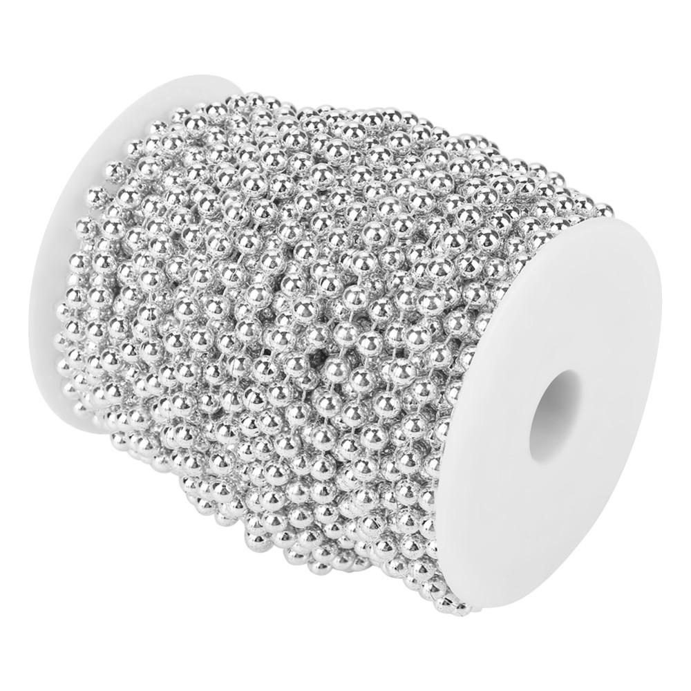 Filo di Ghirlanda di Perle Colore Argento Dimensione 6mm Decorazione Matrimonio Fai da Te Centrotavola Matrimonio