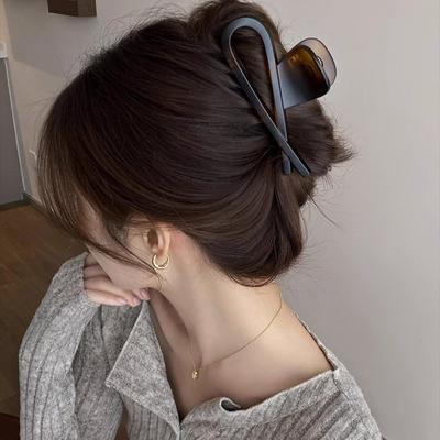 Einfache Große Krabben Haarspangen Damen Mädchen Matt Schildpatt Schleife Pferdeschwanz Haarspangen Haarspangen Haarnadeln Haarschmuck