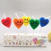 Children's Creative Love Shape Smiling Face Birthday Candle Cake Decoration for One Year Party Children's Party Decoration