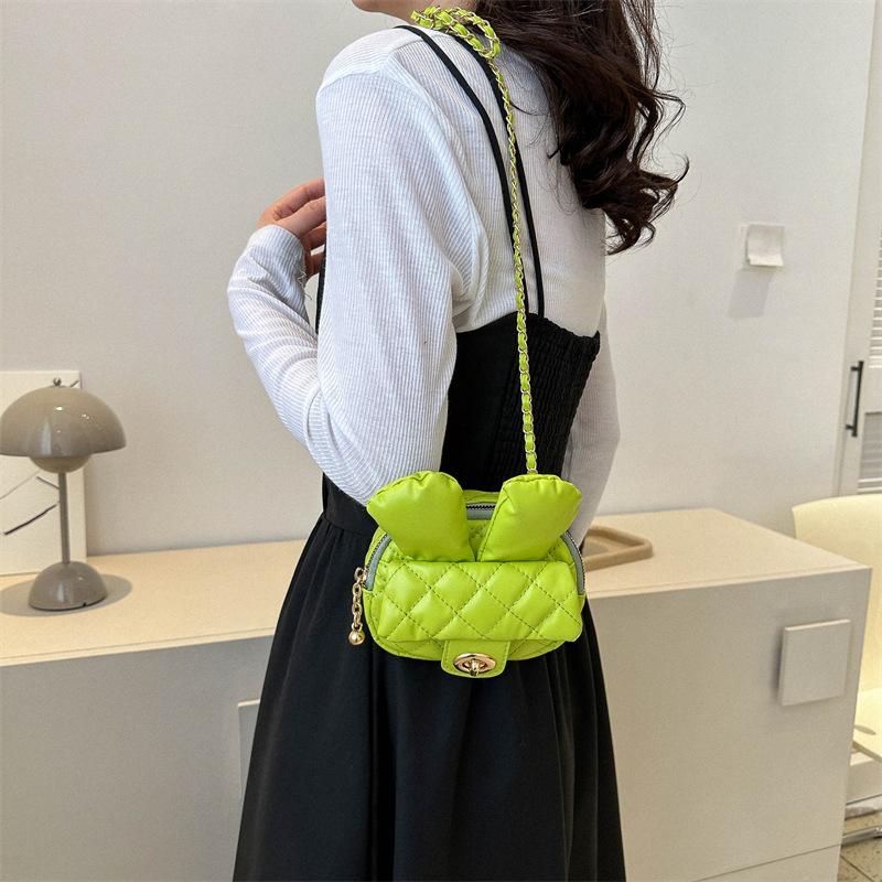 Rhombus embroidery thread fashion bag women's 2025 new Korean version solid color temperament small fragrant style niche design mini change bag