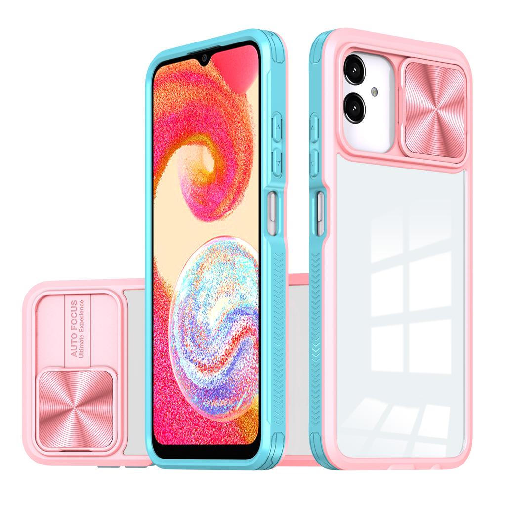 Shockproof Transparent Case for Samsung Galaxy A04E A04S A04 M04 F04 A03S A03 Core A02S Slide Metal Lens Protective Cover