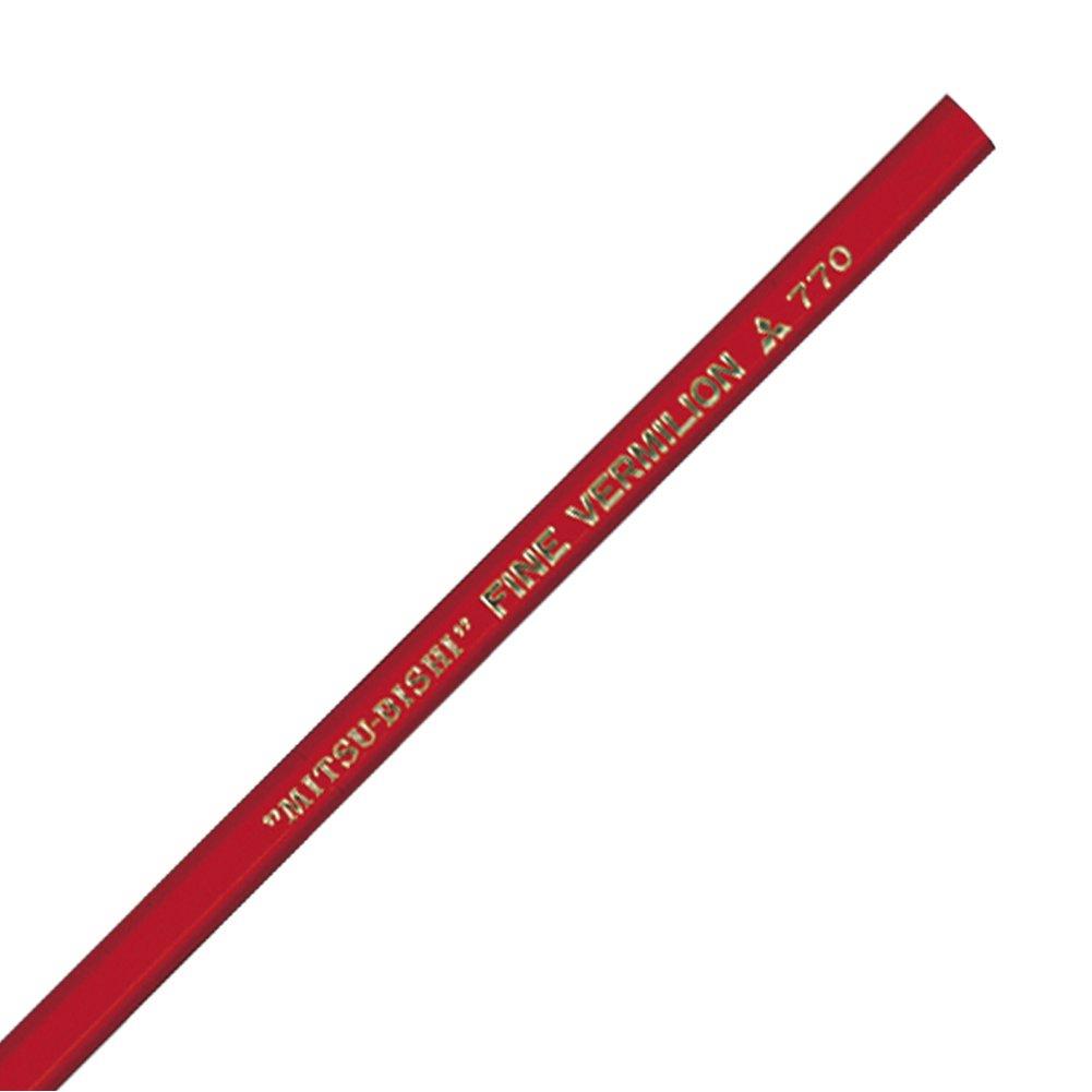 Mitsubishi Pencil Hexagonal Colored Pencils 770 12 Vermilion Series, Pencils, (K770)