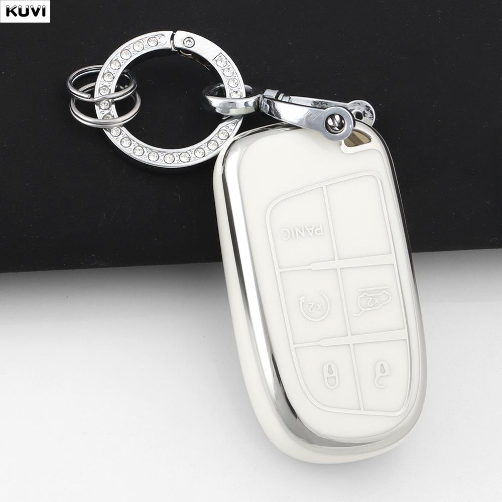 Fashion Tpu Car Key Case Cover For Jeep Renegade Frand Cherokee Dodge Journey Charger Chrysler 200 300 300 5 Buttons Protector