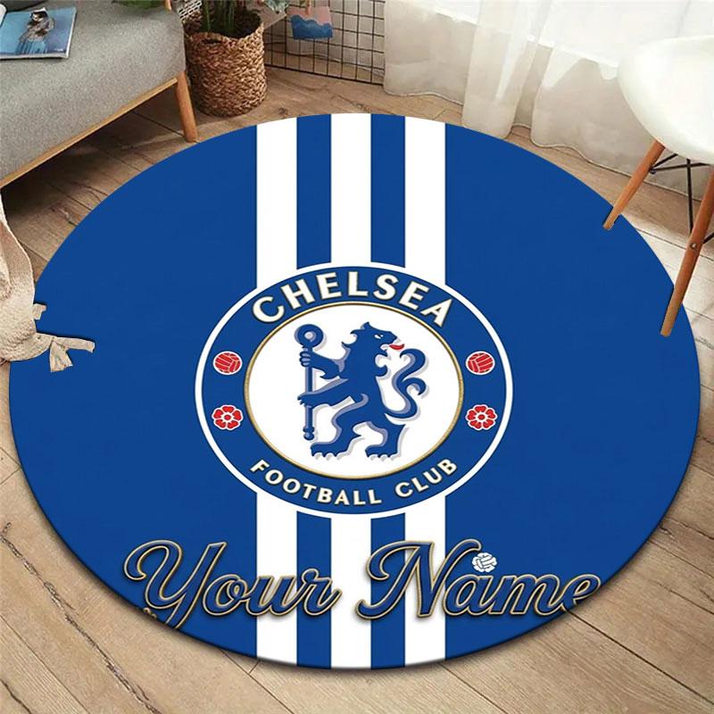 Chelsea F Custom Name Round Area Rug,Carpet Rug for Living Room Bedroom Sofa Playroom Decor,Non-slip Floor Mat