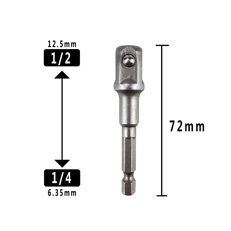 Adaptér pro nůžkové zvedáky, adaptér pro rázový utahovák, zvedák nářadí, nůžky, adaptér z chrom-vanadové oceli, ocelový kulový kloub, tyč 1/2 palce