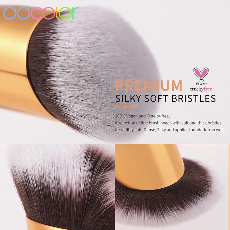 Docolor 2Pcs Makeup Brush Foundation Brush & Concealer Brush Synthetic Hair Liquid Foundation Cream Cosmetic Blending Brushes Face Contour Beauty Tool