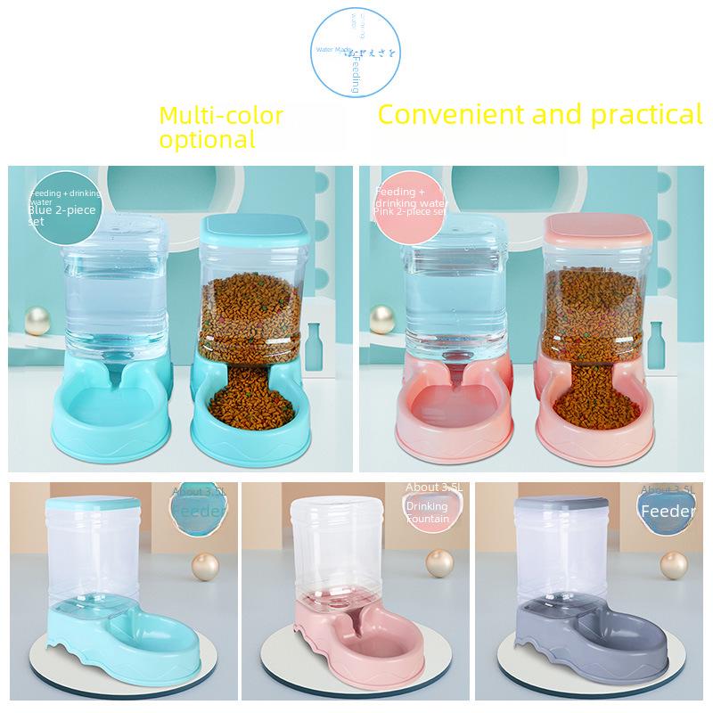 Automatic Pet Water & Food Dispenser Set - 3.5L Capacity for Cats & Dogs