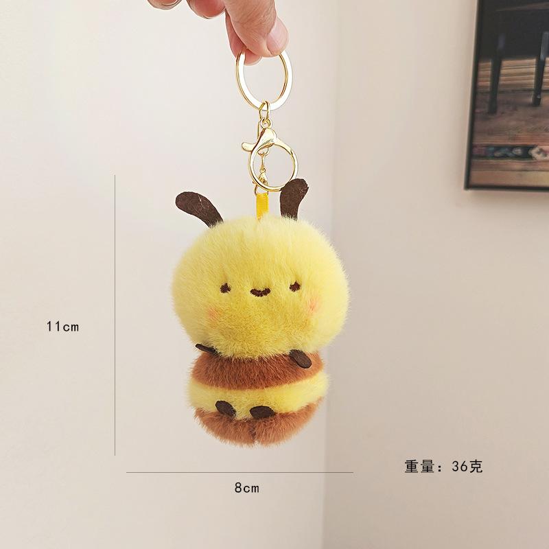 

1PCS 8CM Cute Little Bee Doll Plush Toy KeychainPendant Children s Backpack Accessories Holiday Gifts