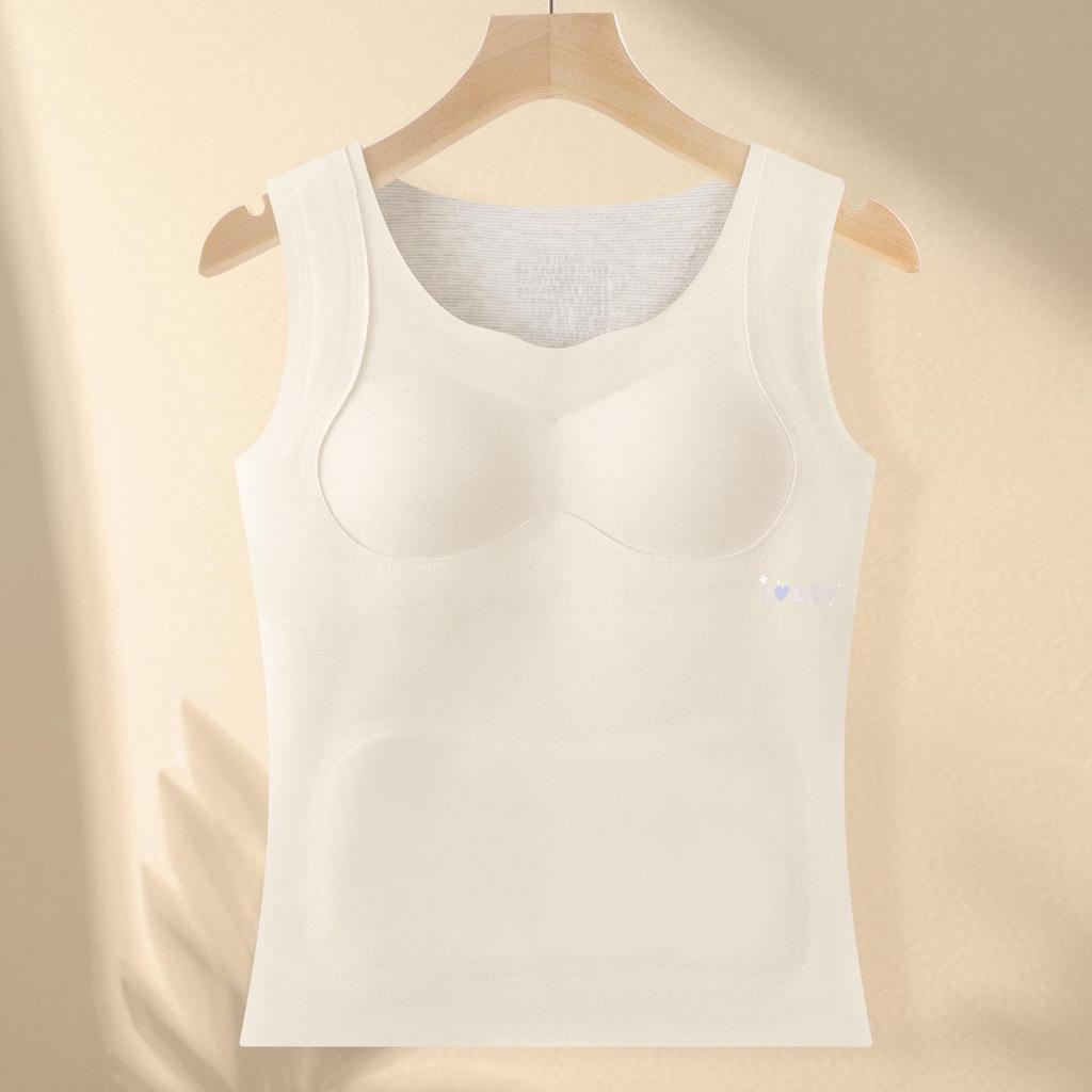 Girls' Seamless Autumn/Winter Mulberry Silk Bra Vest with Chest Pad